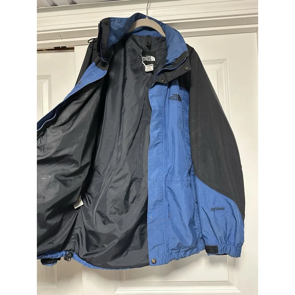 The North Face, Men's Hyvent Parka, Black & Blue,‎ Size Large